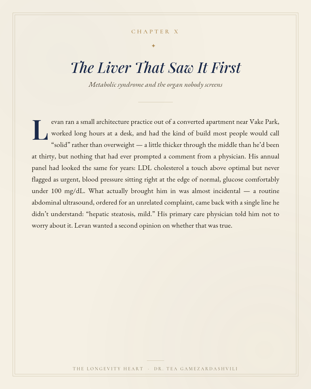 Book page: Chapter X, The Liver That Saw It First — from The Longevity Heart